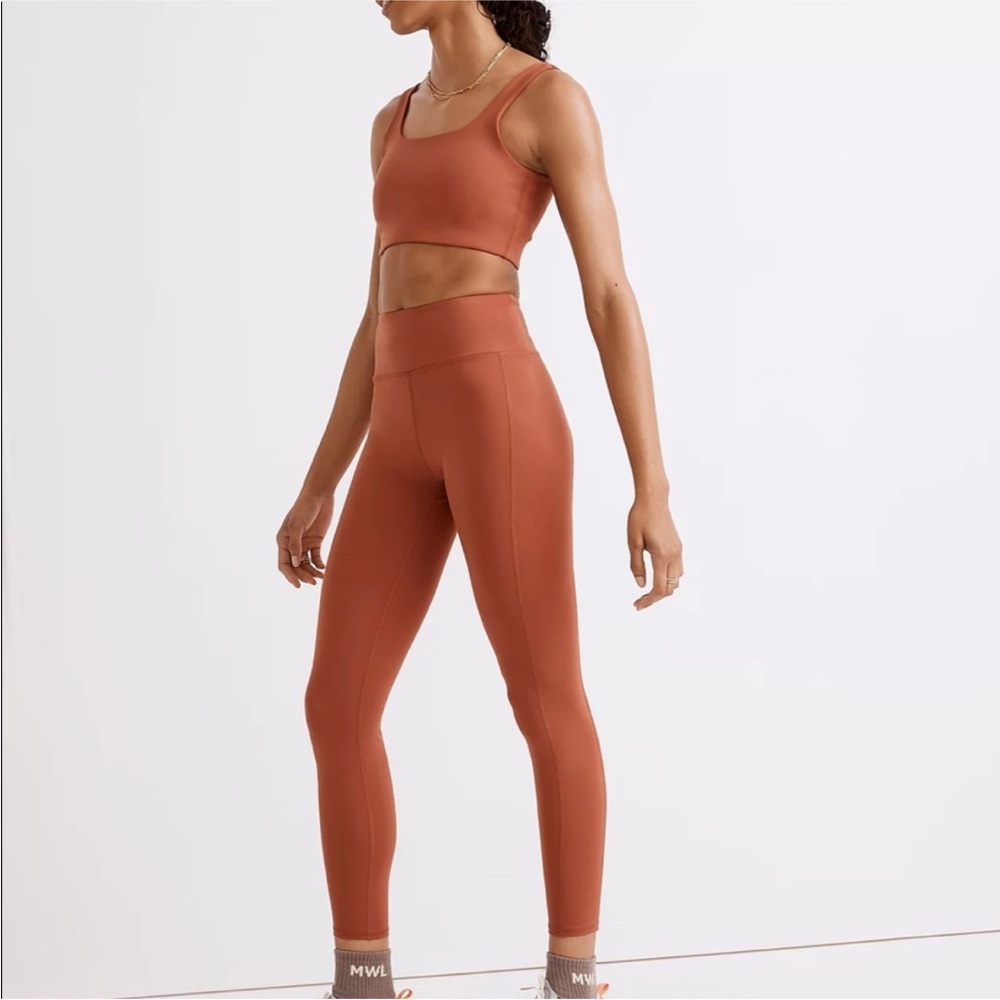 Madewell MWL Flex High-rise 25” Leggings in Weathered Brick, M - Picture 3 of 8